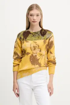 Desigual pulover din amestec de lana ADAK culoarea galben, light, 25WWJF30 imagine