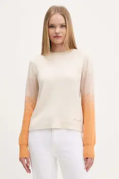 Desigual pulover din amestec de lana FAMA culoarea bej, 25WWJF24 imagine