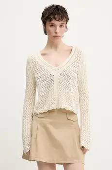 Desigual pulover FLAM femei, culoarea bej, 25SWJF23 imagine