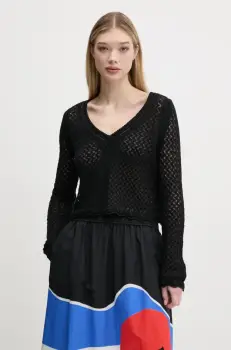 Desigual pulover FLAM femei, culoarea negru, 25SWJF23 imagine