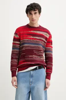 Desigual pulover LAVA barbati, culoarea bordo, 25SMJF02 imagine