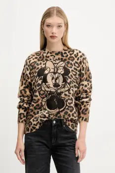 Desigual pulover MINNIE culoarea maro, light, 25WWJF43 imagine