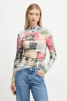 Desigual pulover MONTREAL culoarea bej, light, cu turtleneck, 25WWJF39 imagine