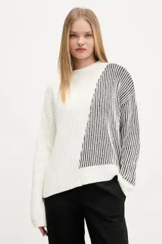 Desigual pulover NOME culoarea bej, calduros, 25WWJF26 imagine