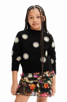 Desigual pulover pentru copii din amestec de lana culoarea negru imagine