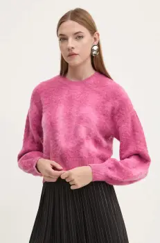 Desigual pulover VICTORIA femei, culoarea roz, 24WWJF17 imagine