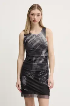 Desigual rochie BRATISLAVA culoarea gri, mini, mulata, 25SWVK47 imagine