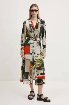 Desigual rochie COLLAGE LACROI culoarea negru, midi, evazati, 25SWVW45 imagine