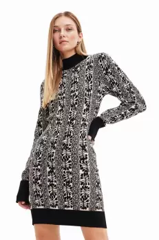 Desigual rochie culoarea negru, mini, mulata imagine