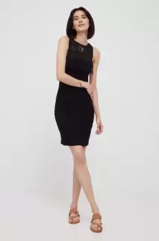Desigual rochie culoarea negru, mini, mulata imagine