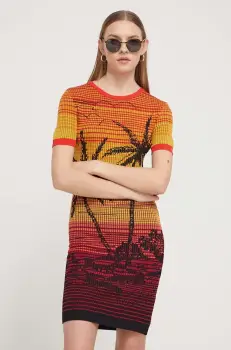 Desigual rochie culoarea portocaliu, mini, mulata imagine