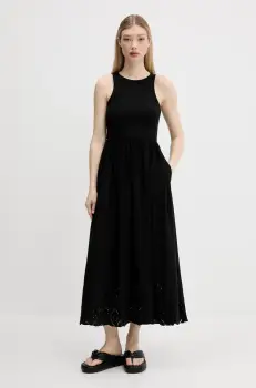 Desigual rochie DIJON culoarea negru, midi, evazati, 25SWVK58 imagine