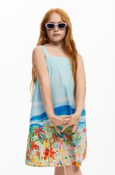 Desigual rochie din bumbac pentru copii mini, drept, 25SGVW01 imagine