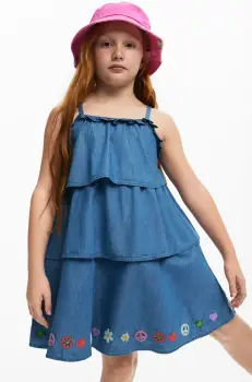 Desigual rochie din denim pentru copii mini, evazati, 25SGVW04 imagine