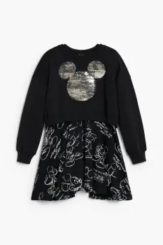 Desigual rochie fete culoarea negru, mini, evazati, 25WGVK19 imagine
