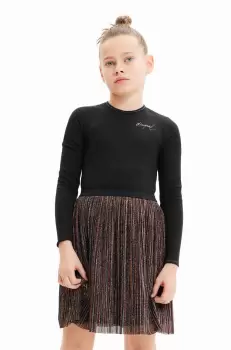 Desigual rochie fete culoarea negru, mini, evazati imagine