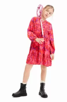 Desigual rochie fete culoarea rosu, midi, evazati imagine