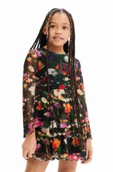 Desigual rochie fete culoarea verde, mini, evazati imagine