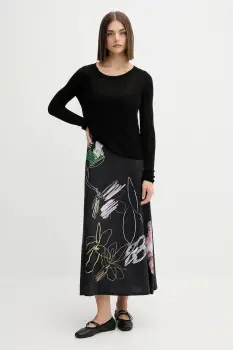Desigual rochie KALA culoarea negru, midi, evazati, 25WWVK25 imagine