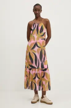 Desigual rochie LIMOGES culoarea roz, maxi, evazati, 25SWVW12 imagine