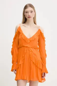 Desigual rochie METZ culoarea portocaliu, mini, evazati, 25SWVW15 imagine