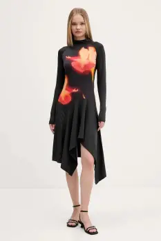 Desigual rochie MILA culoarea negru, mini, evazati, 25WWVK40 imagine