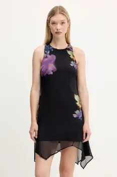 Desigual rochie NALA culoarea negru, mini, evazati, 25WWVW30 imagine