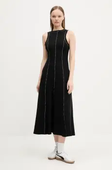 Desigual rochie NANTES culoarea negru, midi, evazati, 25SWVK54 imagine