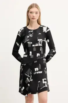 Desigual rochie NEWSCORTO culoarea negru, mini, evazati, 25WWVW29 imagine