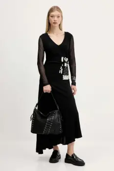 Desigual rochie POSINEW culoarea negru, maxi, evazati, 25WWVW26 imagine