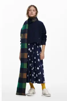 Desigual rochie si pulover copii culoarea albastru marin, midi, evazati, 25WGVK03 imagine