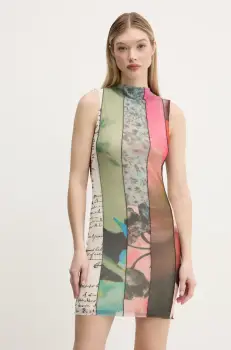 Desigual rochie ST. JOHNS culoarea verde, mini, mulata, 25SWVK01 imagine