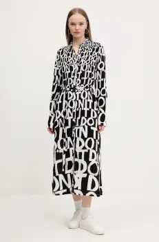 Desigual rochie TRIPOLI culoarea negru, midi, oversize, 25SWVW40 imagine