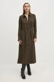 Desigual rochie WASHINGTON culoarea verde, midi, drept, 24WWVW44 imagine