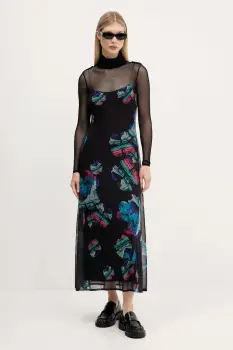 Desigual rochie WATERCOLOR LACROIX culoarea negru, maxi, drept, 25WWVK03 imagine