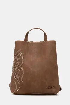 Desigual rucsac GOODALL SAND SUMY MI culoarea maro, mic, 25SAKP07 imagine