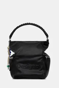 Desigual rucsac HALF LOGO ARICA culoarea negru, mic, uni, 25WAKP07 imagine