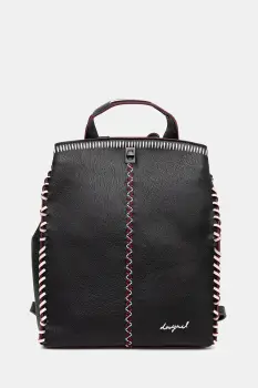 Desigual rucsac MANHATTAN PESPUNTES culoarea negru, mare, uni, 25WAKP17 imagine