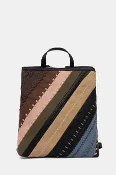 Desigual rucsac QUEBEC WHIPSTITCH SU culoarea negru, mic, cu imprimeu, 25WAKP09 imagine