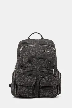 Desigual rucsac WHISKEY EMBROIDERY 0 culoarea gri, mare, cu imprimeu, 25WAKD07 imagine