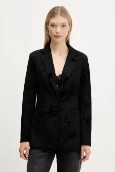 Desigual sacou FLOCKARTY culoarea negru, un singur rand de nasturi, cu imprimeu, 25WWEW19 imagine