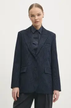 Desigual sacou HAMBURGO culoarea albastru marin, un singur rand de nasturi, modelator, 24WWEW75 imagine