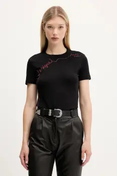 Desigual tricou CHARLY culoarea negru, 25WWTK08 imagine