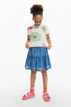 Desigual tricou copii culoarea alb, 25SGTK18 imagine