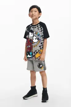 Desigual tricou copii culoarea gri, cu imprimeu, 25SBTK04 imagine