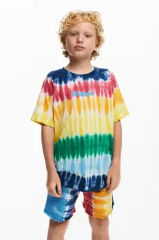 Desigual tricou de bumbac pentru copii culoarea galben, modelator, 25SBTK07 imagine