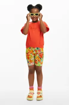 Desigual tricou de bumbac pentru copii culoarea portocaliu, 25SGTK11 imagine