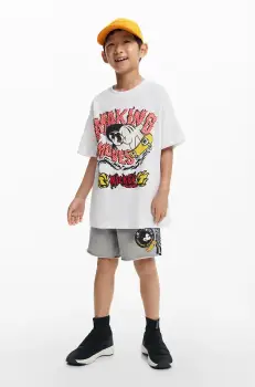 Desigual tricou de bumbac pentru copii x Disney culoarea alb, cu imprimeu, 25SBTK14 imagine