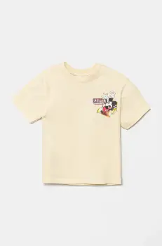 Desigual tricou de bumbac pentru copii x Disney culoarea bej, cu imprimeu, 25SBTK11 imagine