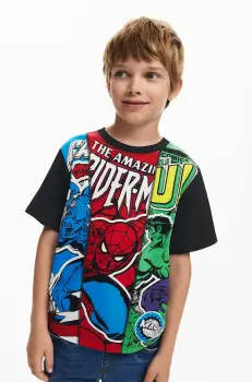 Desigual tricou de bumbac pentru copii x Marvel culoarea rosu, modelator, 25SBTK06 imagine